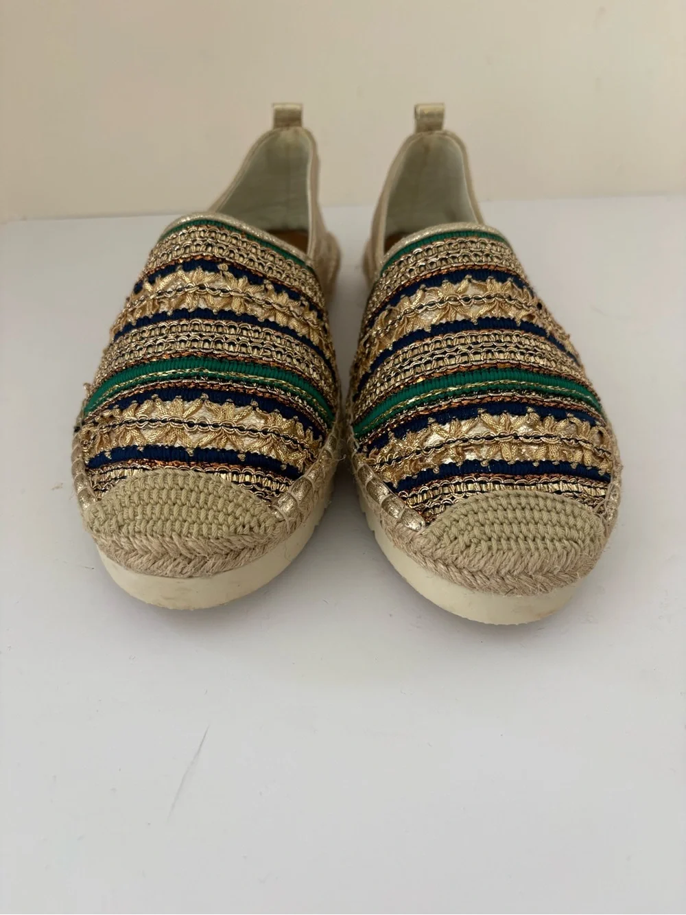 Patrizia by Spring Step Raiatea Espadrille/ Flats Metallic Gold. Sz 41 (9.5-10)